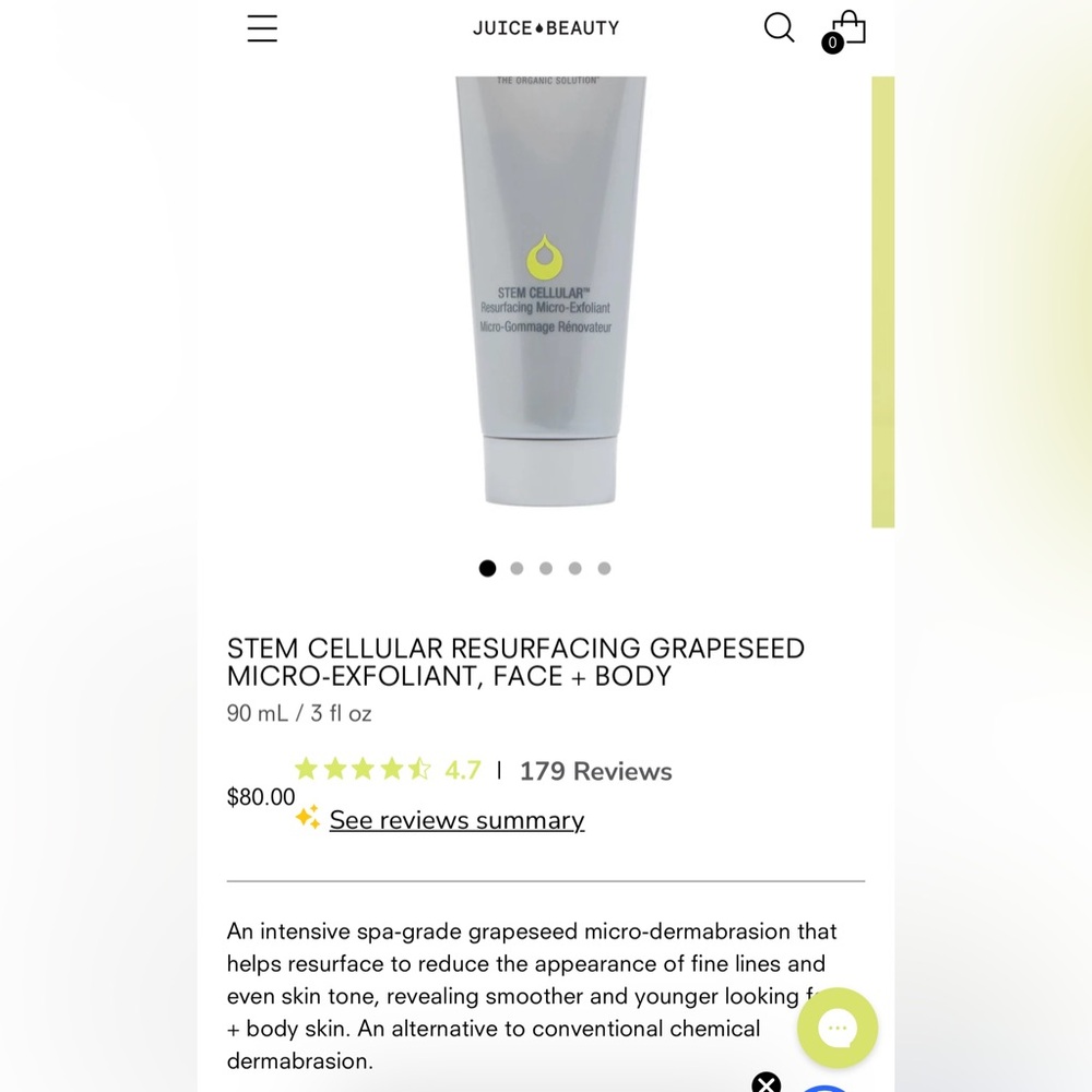 JUICE BEAUTY STEM CELLAR RESURFACING MICRO-EXFOLIANT- BRAND NEW sealed!